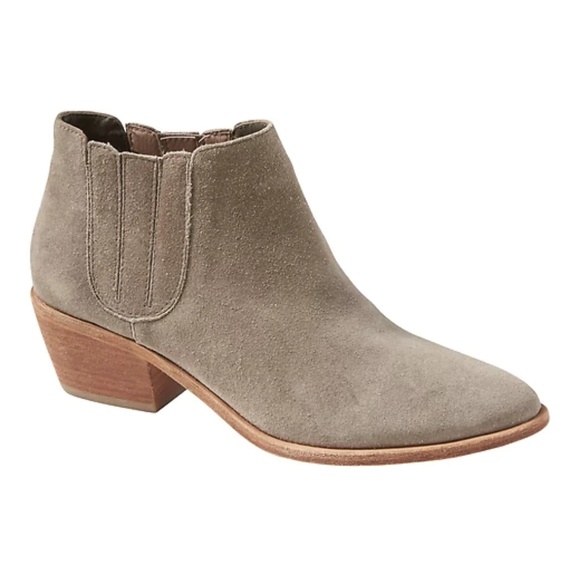 Joie Shoes - JOIE Barlow Suede Ankle Bootie Tan Charcoal 38.5